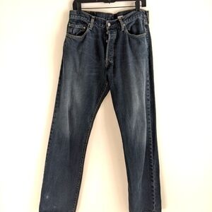 VINTAGE Levi's Button Fly Straight Leg Dark Wash 34x34